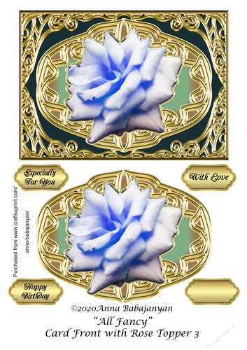 All Fancy Card Front with Rose Topper 3