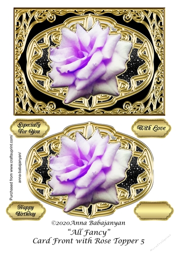 All Fancy Card Front with Rose Topper 5