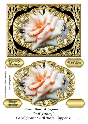 All Fancy Card Front with Rose Topper 6