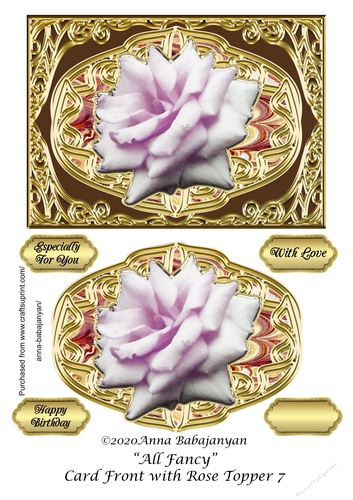 All Fancy Card Front with Rose Topper 7