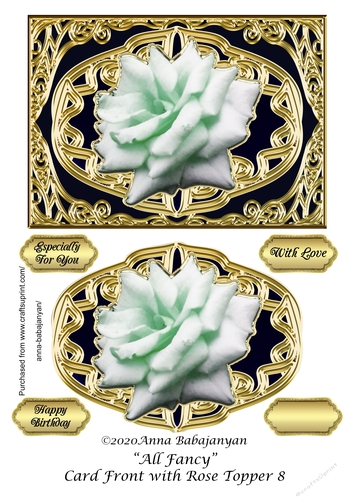 All Fancy Card Front with Rose Topper 8