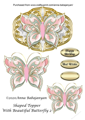 Shaped Topper With Beautiful Butterfly 2
