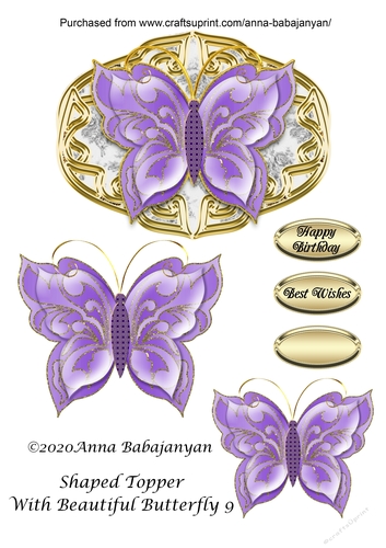 Shaped Topper With Beautiful Butterfly 9