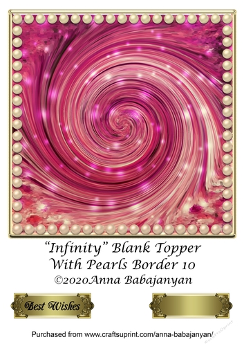 Infinity Blank Topper With Pearls Border 10
