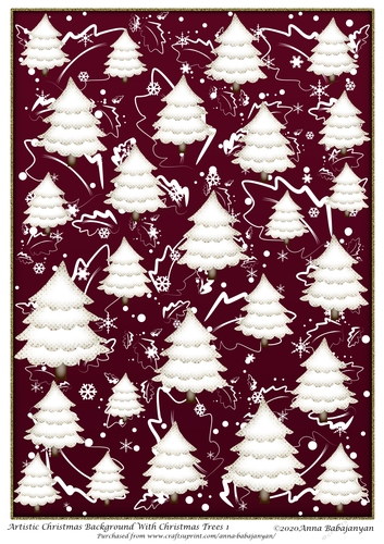 Artistic Christmas Background With Christmas Trees 1