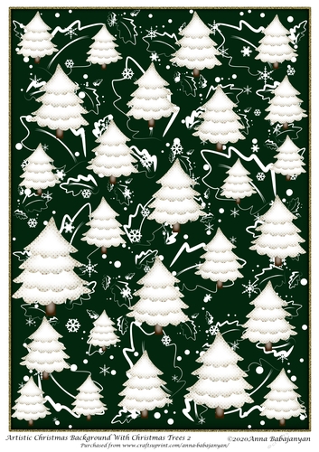 Artistic Christmas Background With Christmas Trees 2