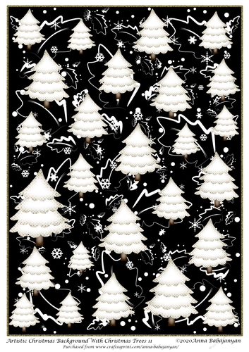 Artistic Christmas Background With Christmas Trees 11