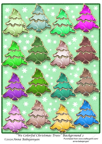 We Colorful Christmas Trees Background 2