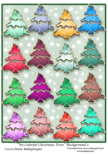 We Colorful Christmas Trees Background 5