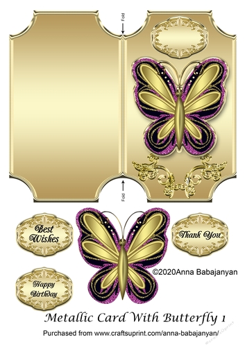 Metallic Card With Butterfly 1