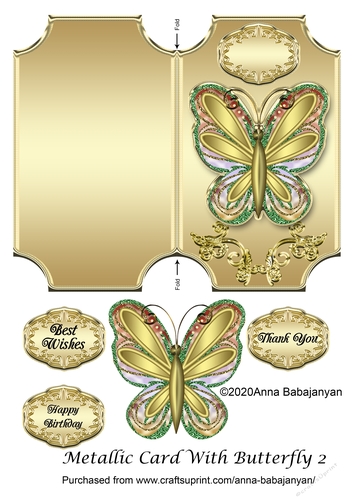 Metallic Card With Butterfly 2