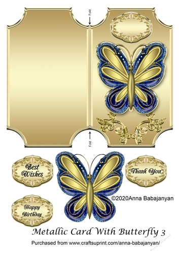 Metallic Card With Butterfly 3