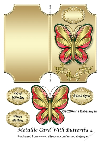 Metallic Card With Butterfly 4