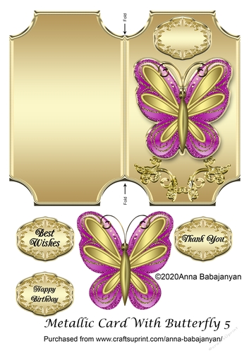 Metallic Card With Butterfly 5
