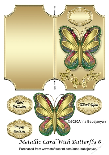 Metallic Card With Butterfly 6