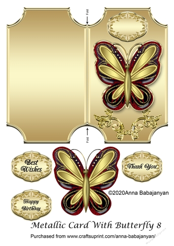 Metallic Card With Butterfly 8