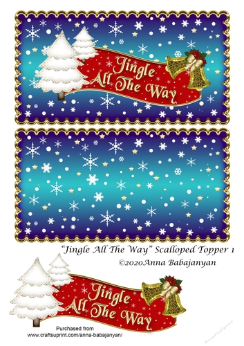 Jingle All The Way Scalloped Topper 1