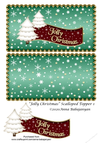 Jolly Christmas Scalloped Topper 1