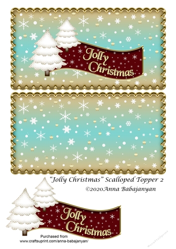 Jolly Christmas Scalloped Topper 2
