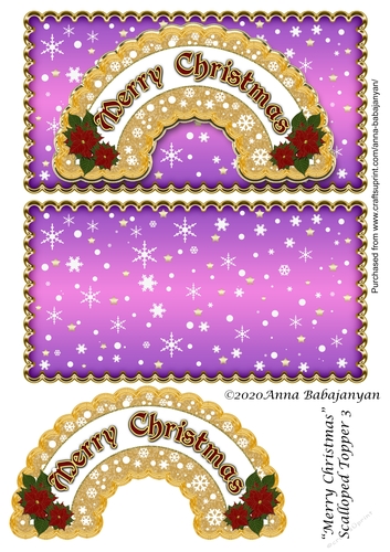 Merry Christmas Scalloped Topper 3