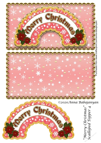 Merry Christmas Scalloped Topper 4