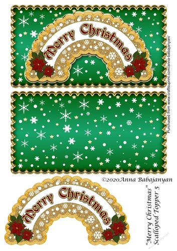 Merry Christmas Scalloped Topper 5