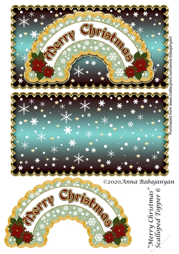 Merry Christmas Scalloped Topper 6