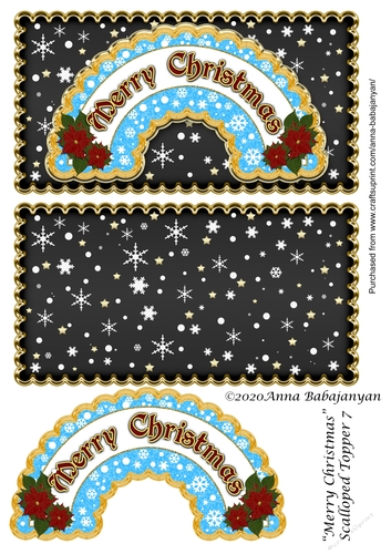 Merry Christmas Scalloped Topper 7
