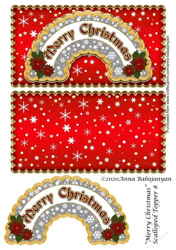 Merry Christmas Scalloped Topper 8