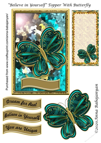 Believe in Yourself Topper With Butterfly