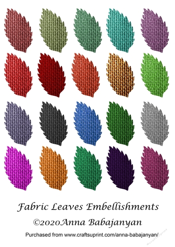 Fabric Leaves Embellishments