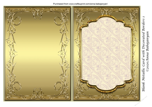 Blank Metallic Card with Decorated Borders 1