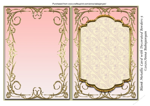 Blank Metallic Card with Decorated Borders 5