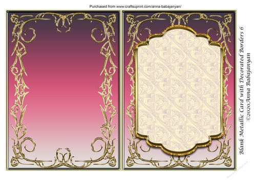 Blank Metallic Card with Decorated Borders 6