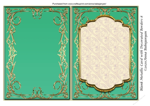 Blank Metallic Card with Decorated Borders 8