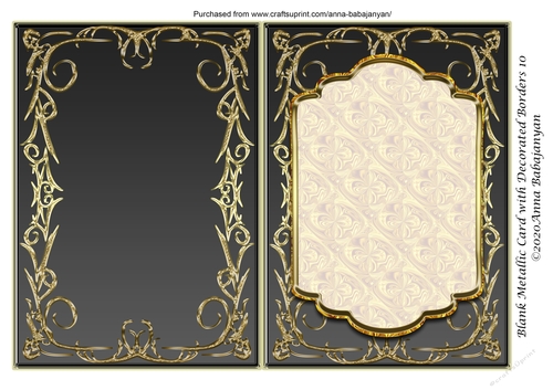 Blank Metallic Card with Decorated Borders 10