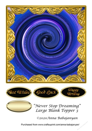 Never Stop Dreaming Large Blank Topper 3