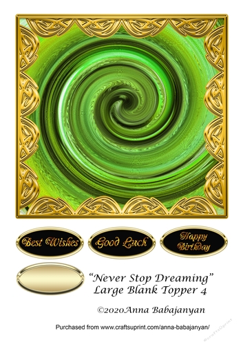 Never Stop Dreaming Large Blank Topper 4