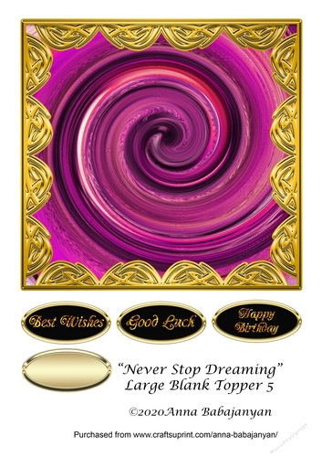 Never Stop Dreaming Large Blank Topper 5