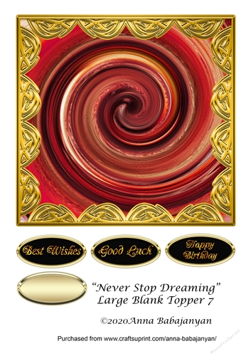 Never Stop Dreaming Large Blank Topper 7
