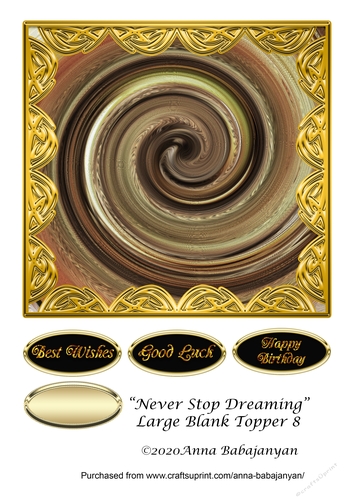Never Stop Dreaming Large Blank Topper 8