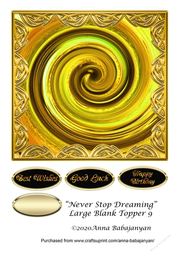 Never Stop Dreaming Large Blank Topper 9