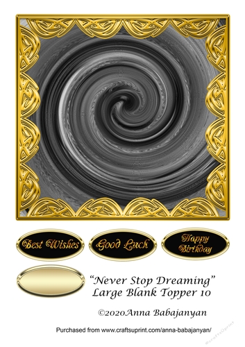 Never Stop Dreaming Large Blank Topper 10