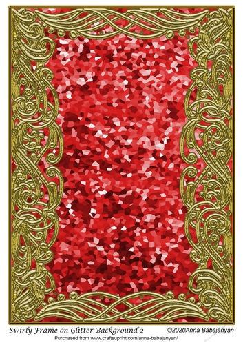 Swirly Frame on Glitter Background 2