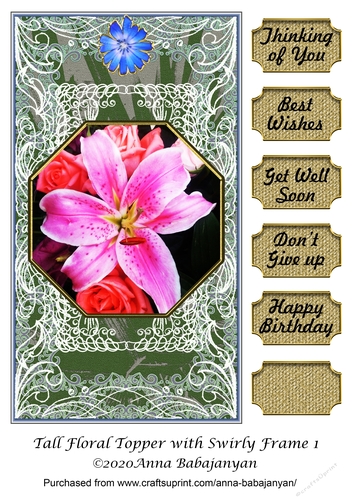 Tall Floral Topper with Swirly Frame 1