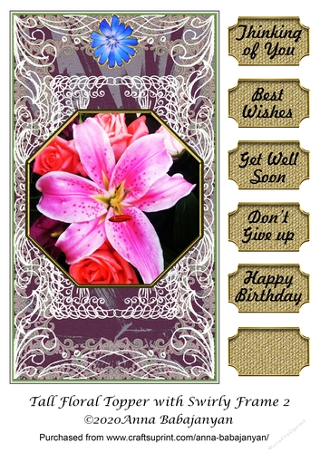 Tall Floral Topper with Swirly Frame 2