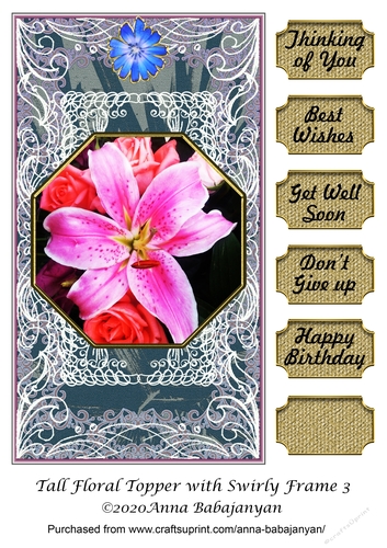 Tall Floral Topper with Swirly Frame 3