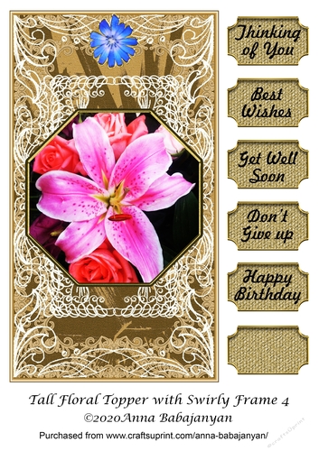 Tall Floral Topper with Swirly Frame 4