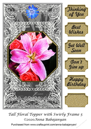 Tall Floral Topper with Swirly Frame 5