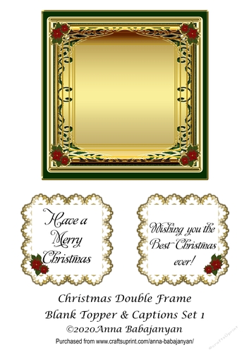 Christmas Double Frame Blank Topper & Captions Set 1